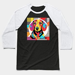 Pop Art Doxie Baseball T-Shirt